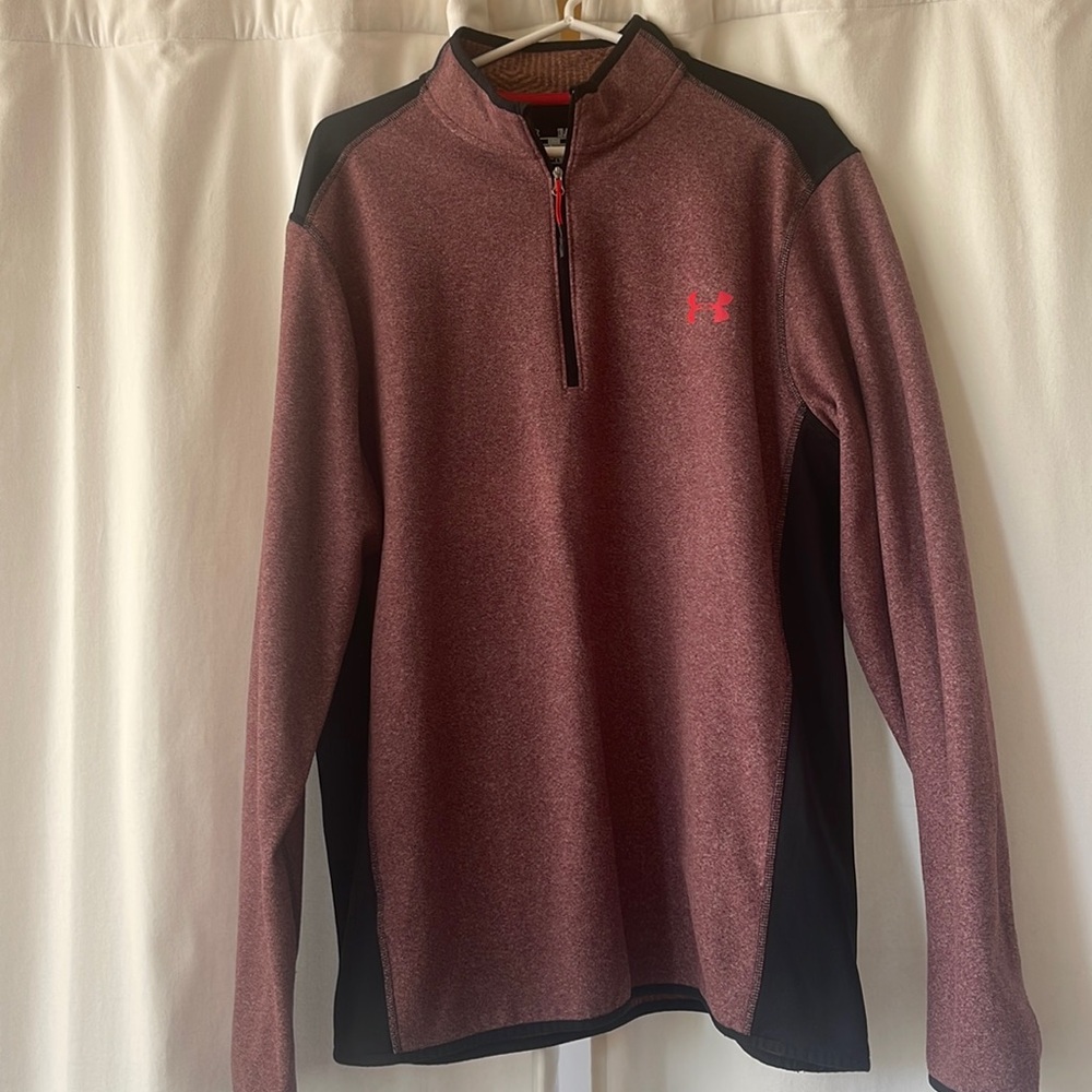 Under Armour Men's ColdGear 1/4‑Zip Pullover – Red – Size XL